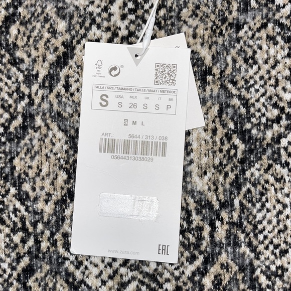 NWT Zara Cropped Snakeskin Sweater - Picture 6 of 7